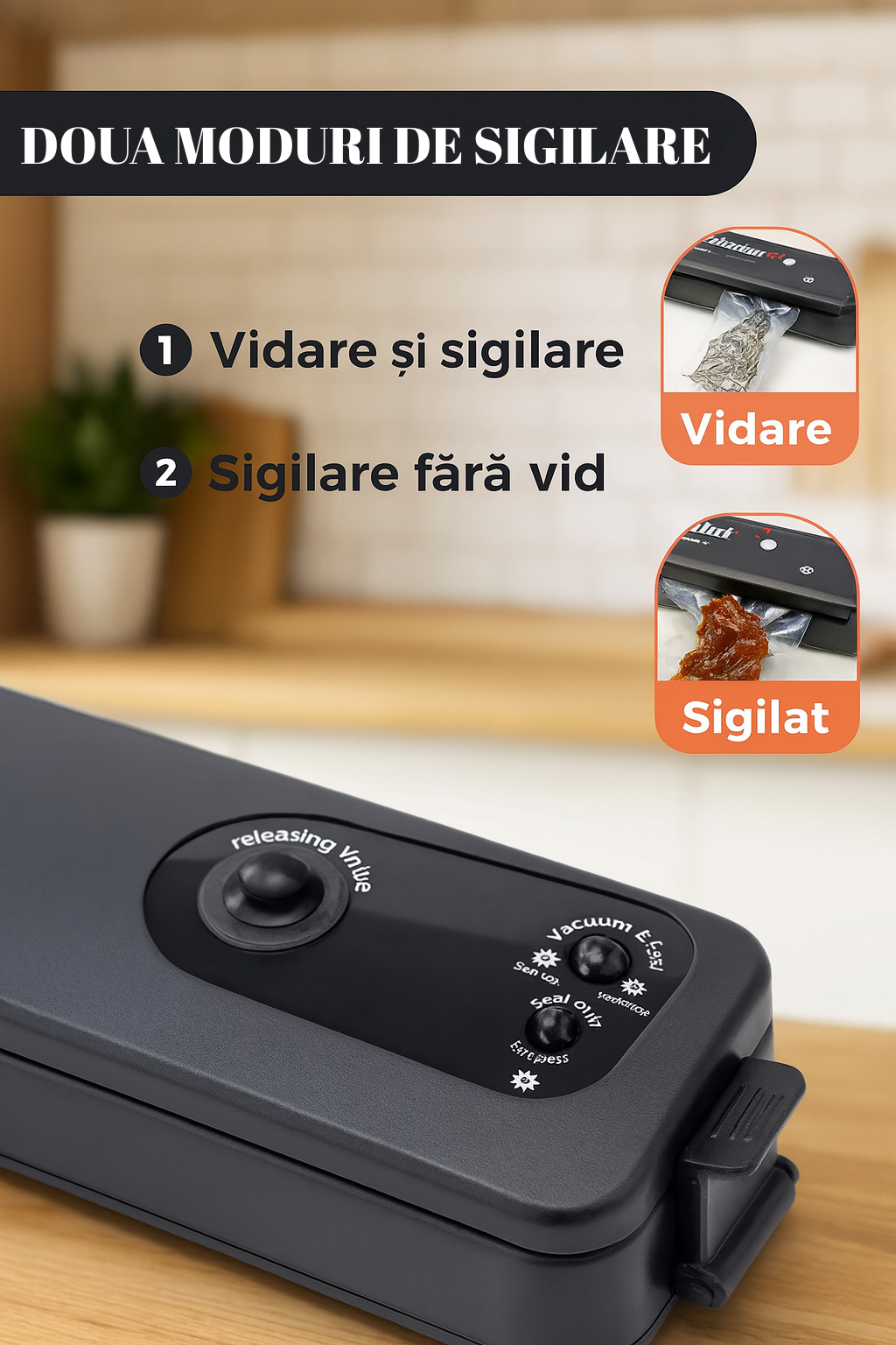 Aparat de Sigilat si Vidat Pungi, Vacuum Sealer